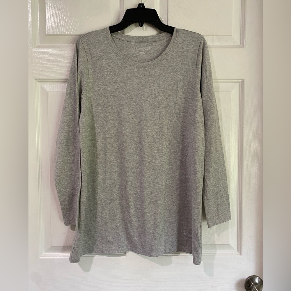 Soft Surroundings Gray Long Sleeve Layering Tunic Top Women's Size Medium